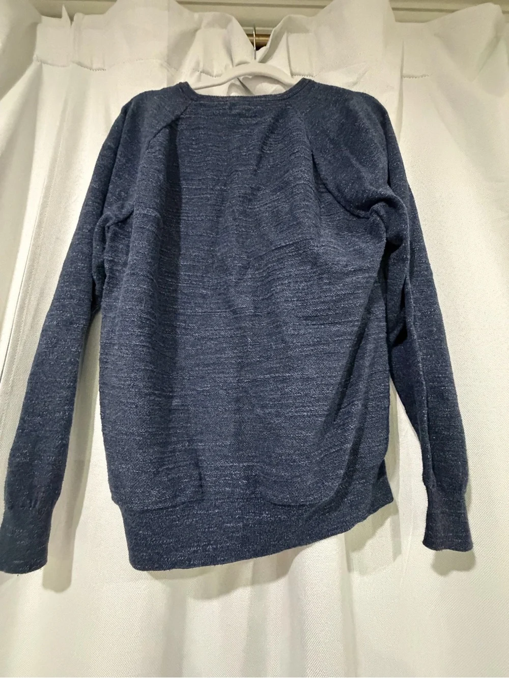 J. Crew Men's Heathered Navy Crewneck Henley Sweater